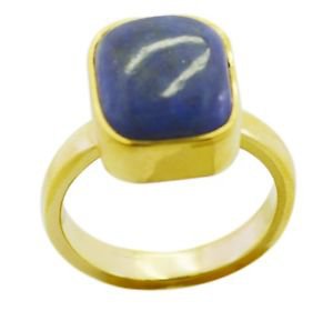 stunning Lapis Lazuli Gold Plated Blue Ring india  L-1in US 5,6,7,8