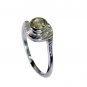 cute Lemon Quartz Silver Yellow Ring handmade  L-1in US 5,6,7,8