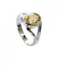 stunning Citrine Silver Yellow Ring jewellery L-1in US 5,6,7,8