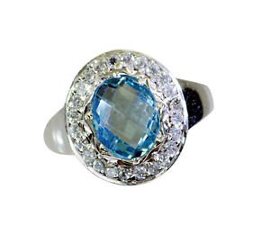 good Blue Topaz Silver Blue Ring suppiler L-1in US 5,6,7,8