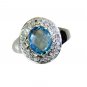 good Blue Topaz Silver Blue Ring suppiler L-1in US 5,6,7,8