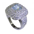 tantalizing Blue Topaz Silver Blue Ring suppiler L-1in US 5,6,7,8