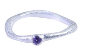 refined Amethyst 925 Sterling Silver Purple Ring jewellery L-1in US 5,6,7,8