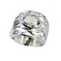 studly Garnet Silver Red Ring jewelry L-1in US 5,6,7,8