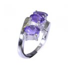 elegant Amethyst Silver Purple Ring india  L-1in US 5,6,7,8