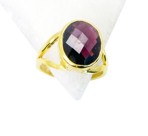glamorous Garnet Copper Red Ring gemstones L-1in US 5,6,7,8