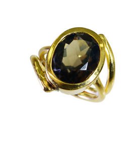 toothsome Smoky Quartz Copper Brown Ring suppiler L-1in US 5,6,7,8