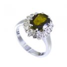 seductive Tourmaline Silver Multi Ring Designer L-1in US 5,6,7,8