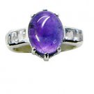 hunky Amethyst 925 Sterling  Purple Ring jewellery L-1in US 5,6,7,8