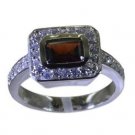radiant Garnet 925 sterling silver Red Ring exporter L-1.2in US 5,6,7,8