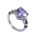 glossy Amethyst Silver Purple Ring exporter L-1in US 5,6,7,8