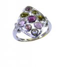 ravishing Tourmaline 925 Sterling  Multi Ring suppiler L-1in US 5,6,7,8