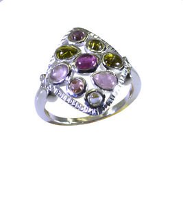 ravishing Tourmaline 925 Sterling  Multi Ring suppiler L-1in US 5,6,7,8