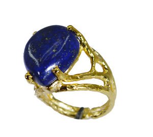 foxy Lapis Lazuli Copper Blue Ring exporter L-1in US 5,6,7,8