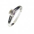graceful Multi Gemstone Silver Multi Ring handcrafted L-1in US 5,6,7,8