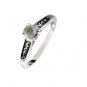 graceful Multi Gemstone Silver Multi Ring handcrafted L-1in US 5,6,7,8