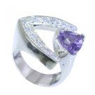 foxy Amethyst Silver Purple Ring supply L-1in US 5,6,7,8