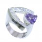 foxy Amethyst Silver Purple Ring supply L-1in US 5,6,7,8