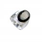 scenicbonny Smoky Quartz Silver Brown Ring gemstone L-1in US 5,6,7,8