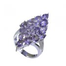 delicate Amethyst Silver Purple Ring jewelry L-1in US 5,6,7,8