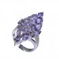 delicate Amethyst Silver Purple Ring jewelry L-1in US 5,6,7,8