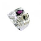 toothsome Garnet Silver Red Ring india  L-1in US 5,6,7,8