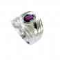 toothsome Garnet Silver Red Ring india  L-1in US 5,6,7,8