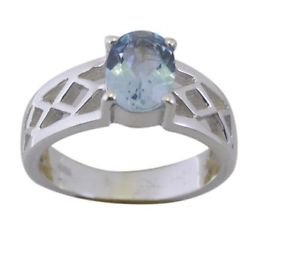 statuesque Blue Topaz 925 Sterling Silver Blue Ring wholesales L-1in US 5,6,7,8
