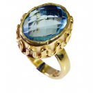 lovely Blue Topaz CZ Copper Blue Ring india  L-1in US 5,6,7,8