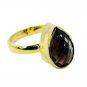 resplendent Smoky Quartz Copper Brown Ring Designer L-1in US 5,6,7,8