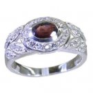 nice Garnet 925 sterling silver Red Ring Designer L-1.2in US 5,6,7,8