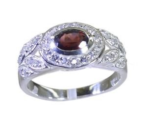 nice Garnet 925 sterling silver Red Ring Designer L-1.2in US 5,6,7,8