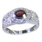 nice Garnet 925 sterling silver Red Ring Designer L-1.2in US 5,6,7,8