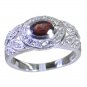 nice Garnet 925 sterling silver Red Ring Designer L-1.2in US 5,6,7,8