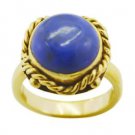 magnificent Lapis Lazuli Gold Plated Blue Ring supplies L-1in US 5,6,7,8