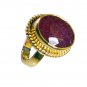tempting Indi Ruby Copper Red Ring Designer L-1in US 5,6,7,8