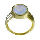 desirable Fire opal CZ  Gold Plated White Ring gemstones L-1in US 5,6,7,8