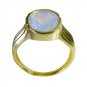 desirable Fire opal CZ  Gold Plated White Ring gemstones L-1in US 5,6,7,8