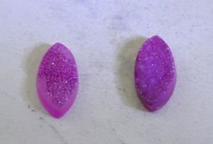 Pink Marquoise Faceted Druzy stone set 10X20mm 1 pc US