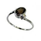 good-looking Smoky Quartz Silver Brown Ring exporter L-1in US 5,6,7,8