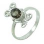 good-looking Smoky Quartz Silver Brown Ring exporter L-1in US 5,6,7,8