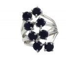 appealing Black onyx 925 Sterling  Black Ring wholesales L-1in US 5,6,7,8