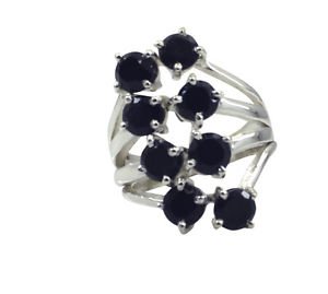 appealing Black onyx 925 Sterling  Black Ring wholesales L-1in US 5,6,7,8