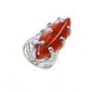 tasty Red onyx Silver Red Ring indian L-1in US 5,6,7,8