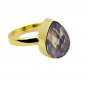 well-favoured Rose Quartz Copper Pink Ring wholesale L-1in US 5,6,7,8