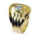 graceful White CZ Copper White Ring jewelry L-1in US 5,6,7,8