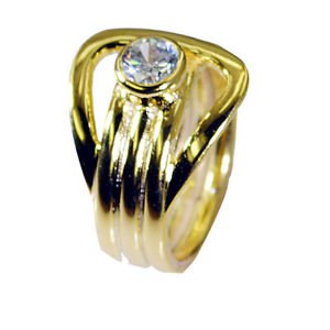 graceful White CZ Copper White Ring jewelry L-1in US 5,6,7,8