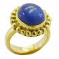 ideal Lapis Lazuli Gold Plated Blue Ring Designer L-1in US 5,6,7,8