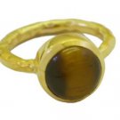 hot Tiger Eye Gold Plated Brown Ring jewellery L-1in US 5,6,7,8