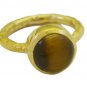 hot Tiger Eye Gold Plated Brown Ring jewellery L-1in US 5,6,7,8